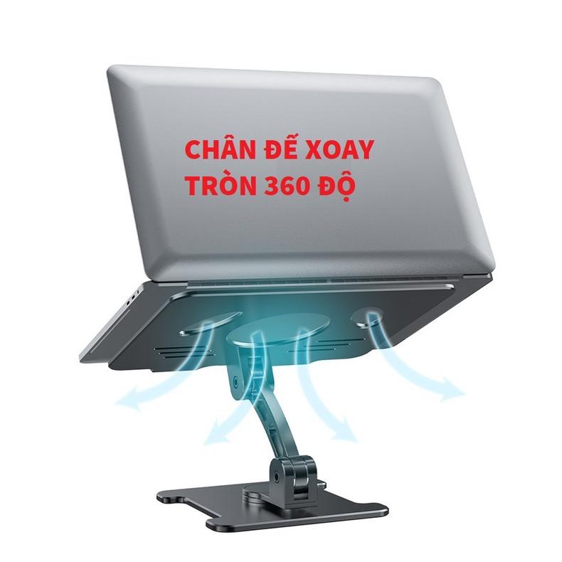 Giá đỡ laptop macbook stand nhôm cao cấp MT99 Plus chân đế xoay tròn cho máy 11 inch - 17 inch