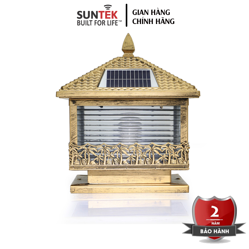 Đèn Trụ Cổng Năng Lượng Mặt Trời SUNTEK TC02 - Sáng liên tục 24 giờ | Chống Nước/Bụi | Tự động Bật/Tắt | Điều khiển Từ xa | Tuổi thọ bóng LED 50.000 giờ | Chân Đế 27cm - Hàng Chính Hãng | Bảo hành 2 năm