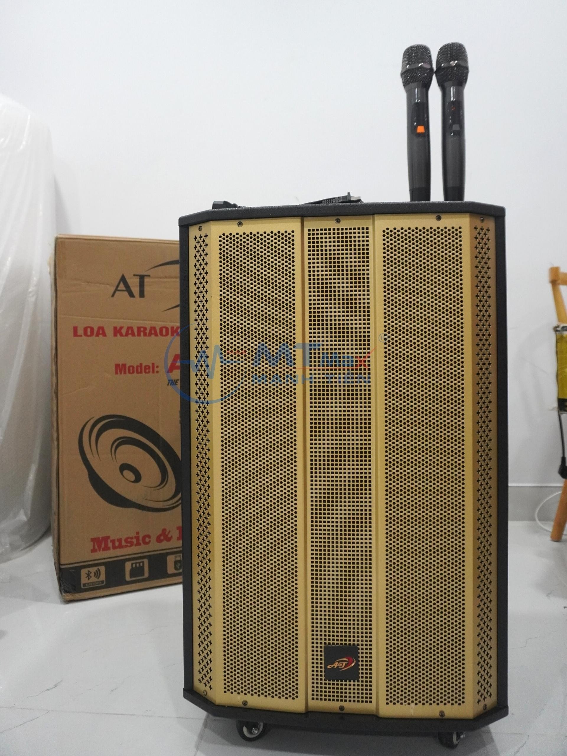 Loa Kéo AT T18 Bass 50cm - Công Suất Lớn kèm 2 Micro Không Dây- Tổng công suất lên tới 700w- nghe nhạc hát karaoke thật hay