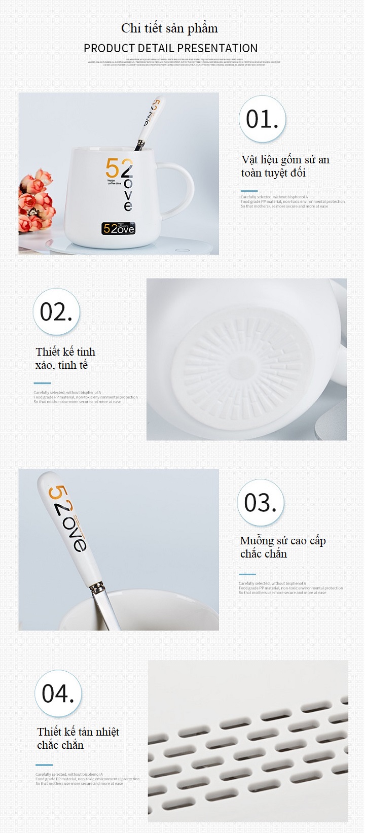 Cốc sứ thông minh cao cấp giữ nhiệt tốt -