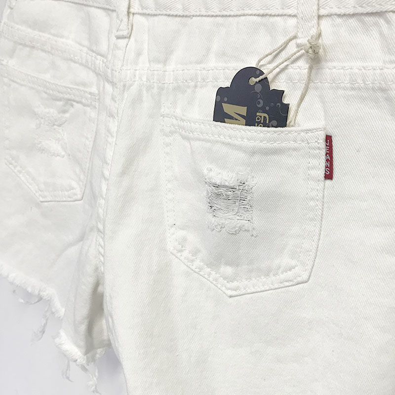 Quần short NỮ jeans trắng rách phong cách năng động cá tính Hàn quốc