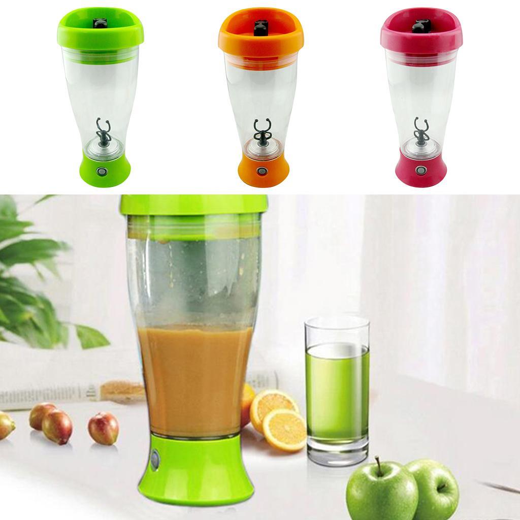 Self Stirring Coffee Tea Mug Automatic Mixing Cup Outdoor Travel Orange