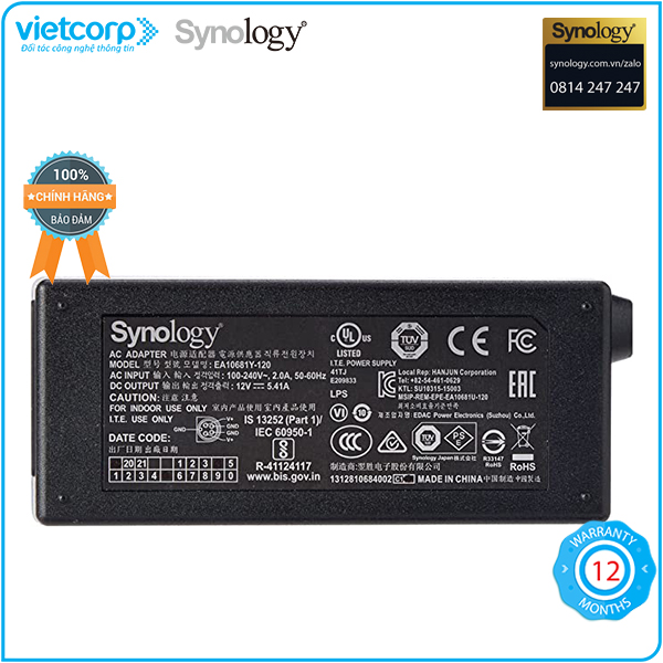 Adapter Cho NAS Synology Adapter 65W_2 - Hàng Chính Hãng