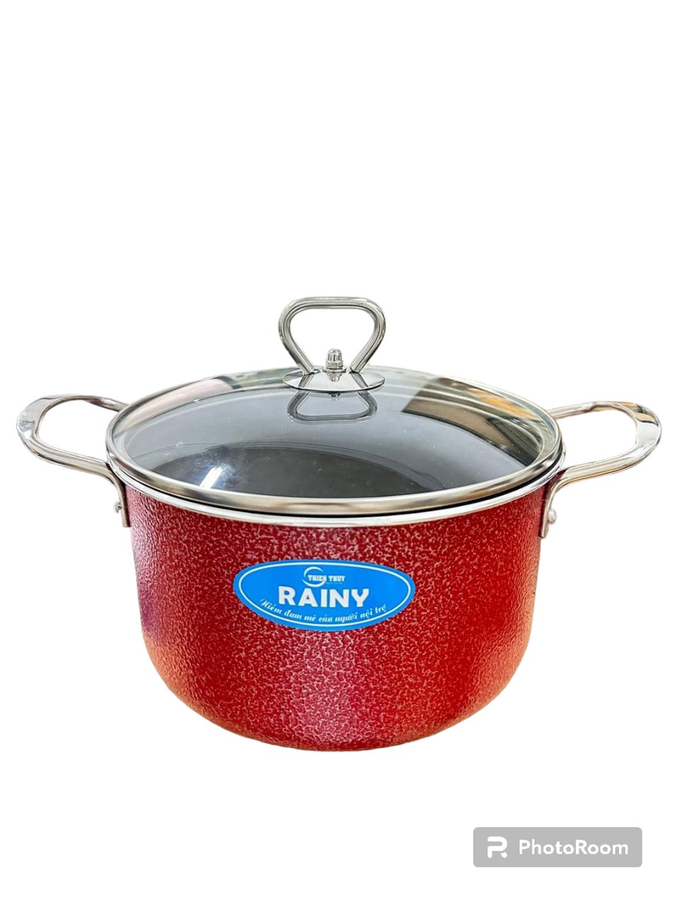 Nồi Nhóm Chống Dính Vân Đá  RAINY Nắp Kính  20cm- Hàng Chính Hãng