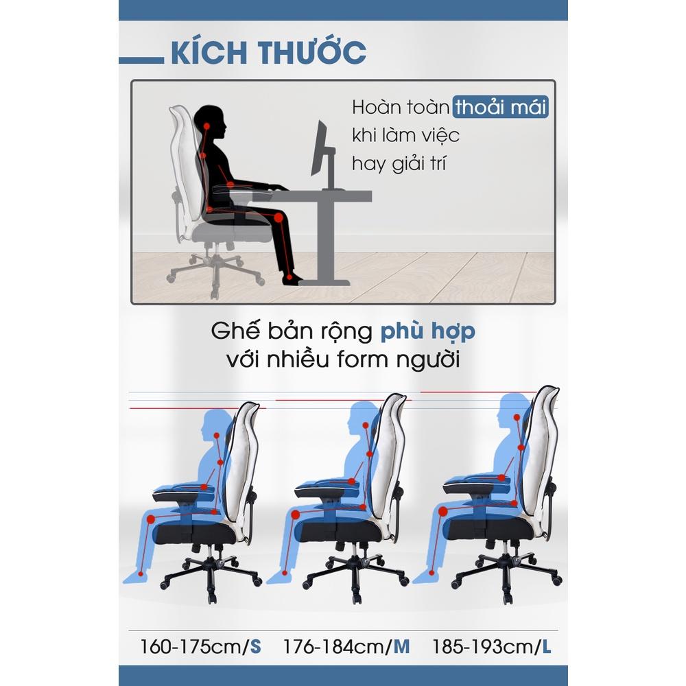 Ghế Gaming, Ghế Giám đốc GG001 Trắng Đen