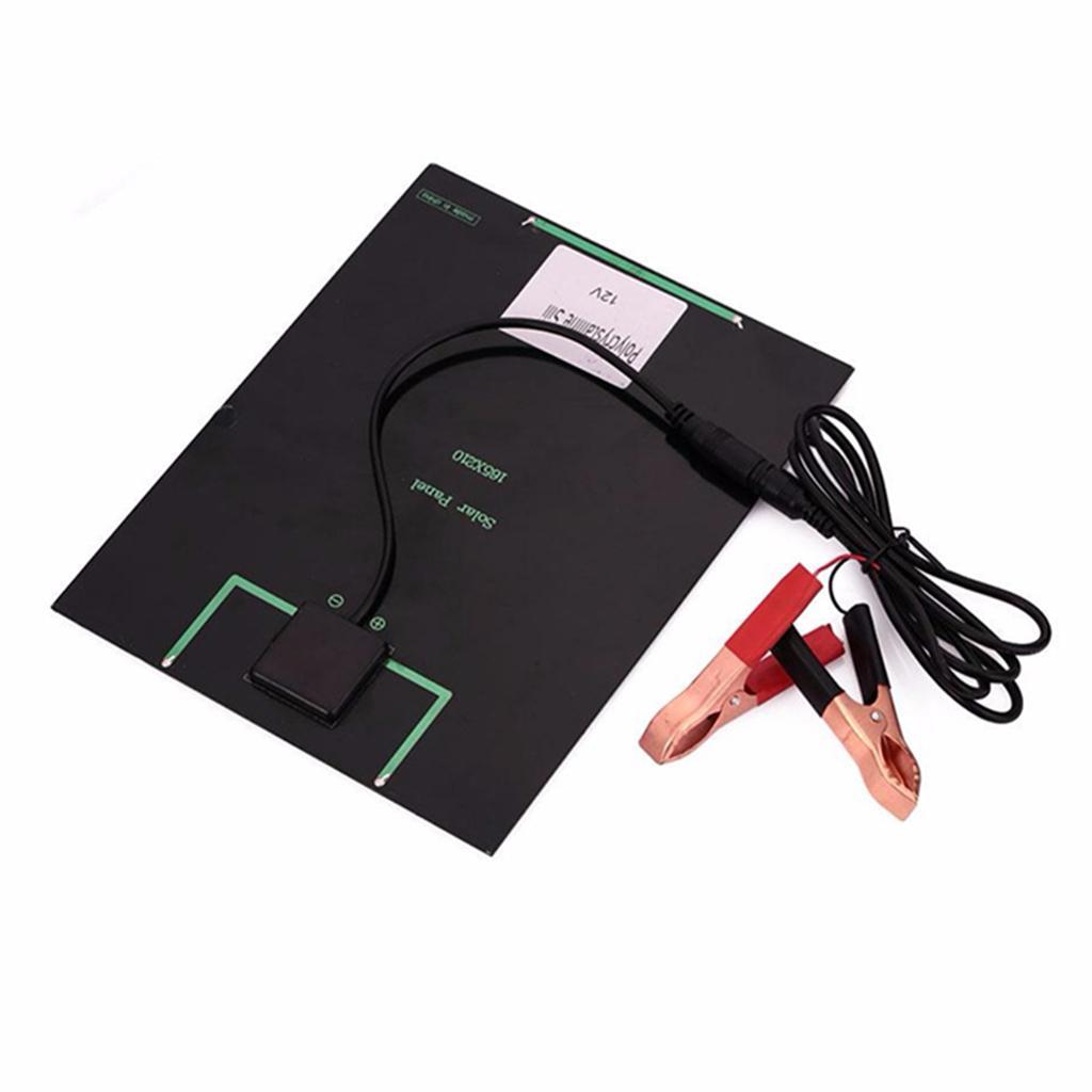 Solar Panel 12V Battery Charger Kit with Battery Clip Marine Boat RV Car