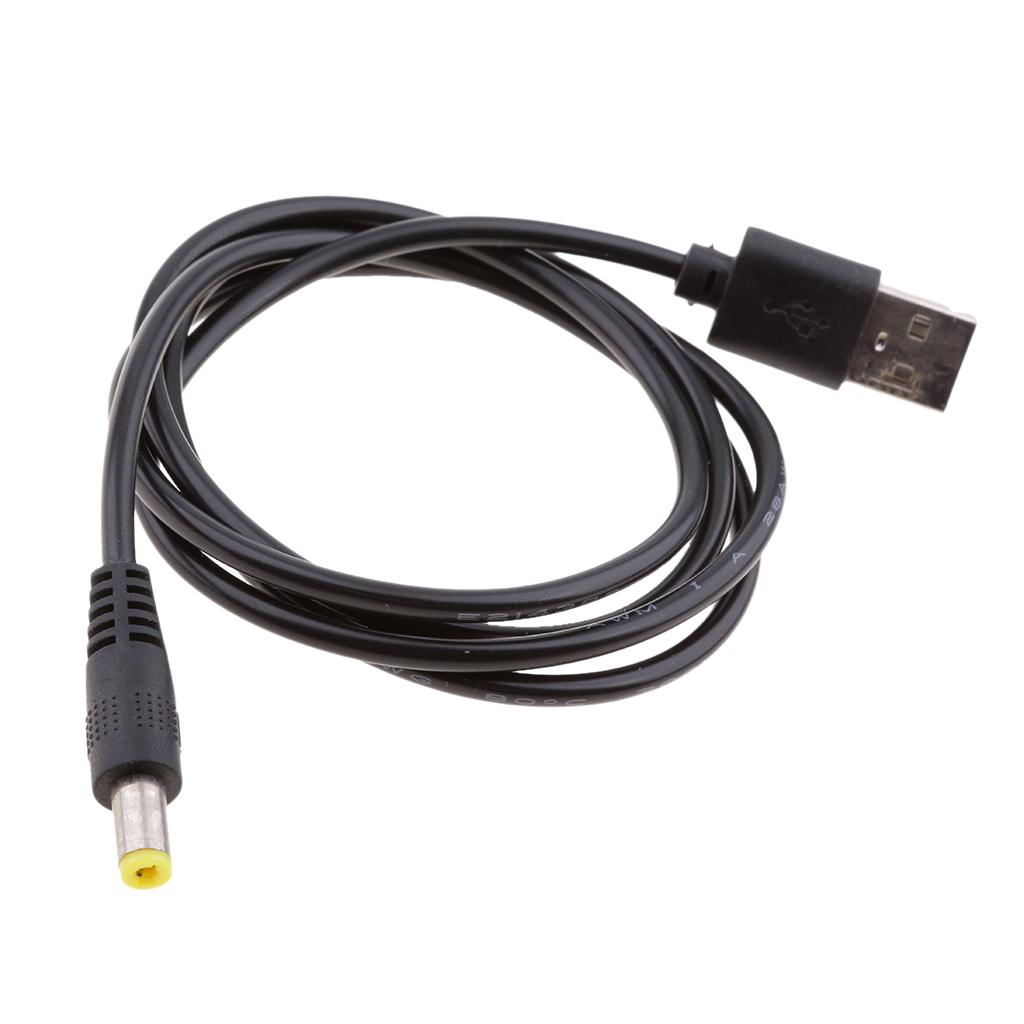 USB DC Power Charging Cable USB-A to 2.1mmx5.5mm DC Tip Plug Charging Cord