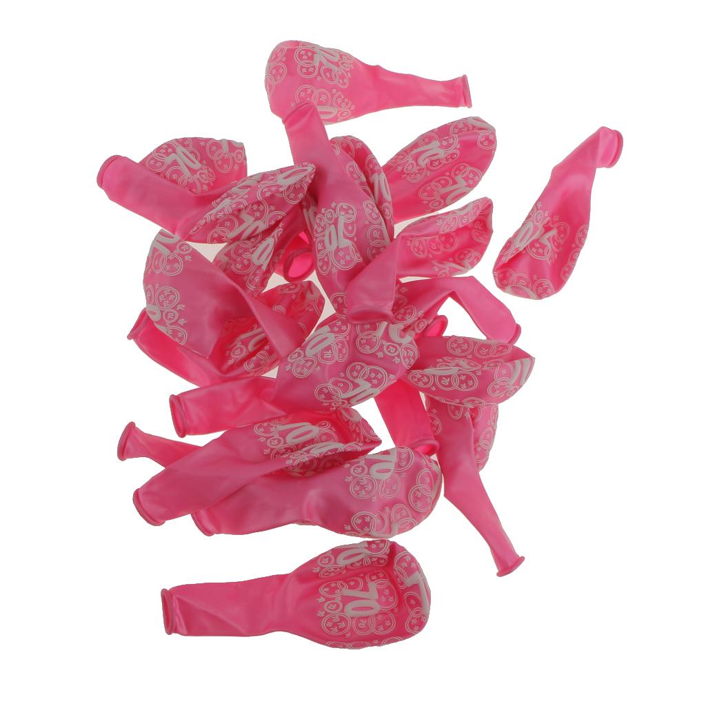 2x15 Pieces Birthday Anniversary Latex Balloon Decoration Age Number 70th Pink