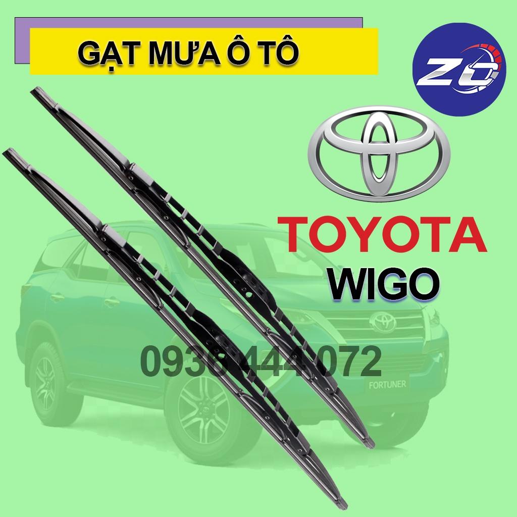 Cặp cần gạt mưa xe Toyota Wigo (2019-2022) khung xương, chổi gạt mưa gạt kính xe oto, thanh gạt nước mưa