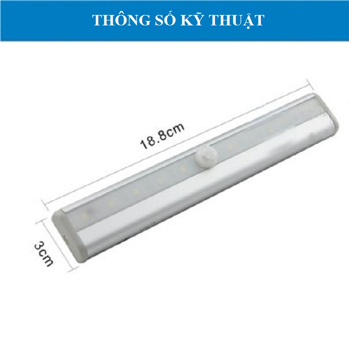 Đèn cảm biến chuyển động 10 led thông minh gắn tủ quần áo, bàn học, tường, cầu thang đa năng cao cấp
