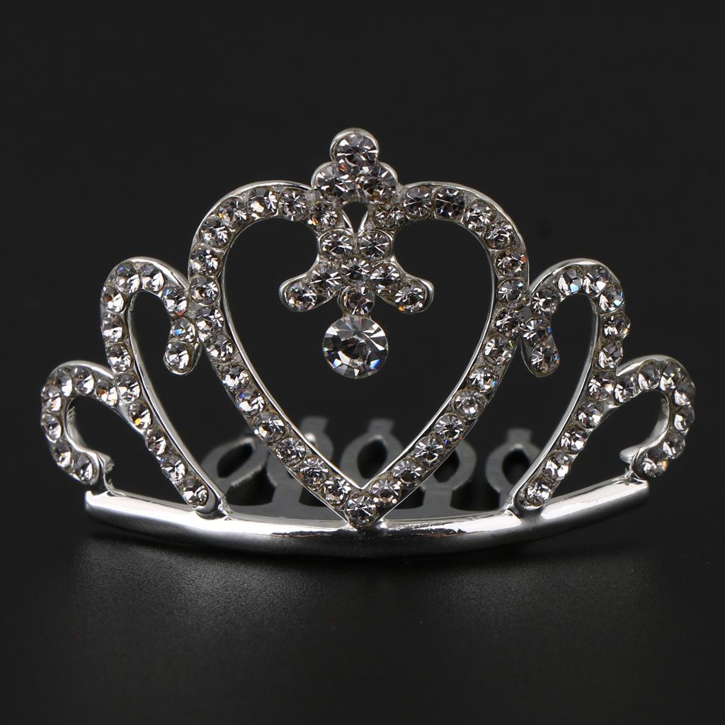 Sparkling Rhinestone Mini Crown Tiara Comb  Princess Jewelry
