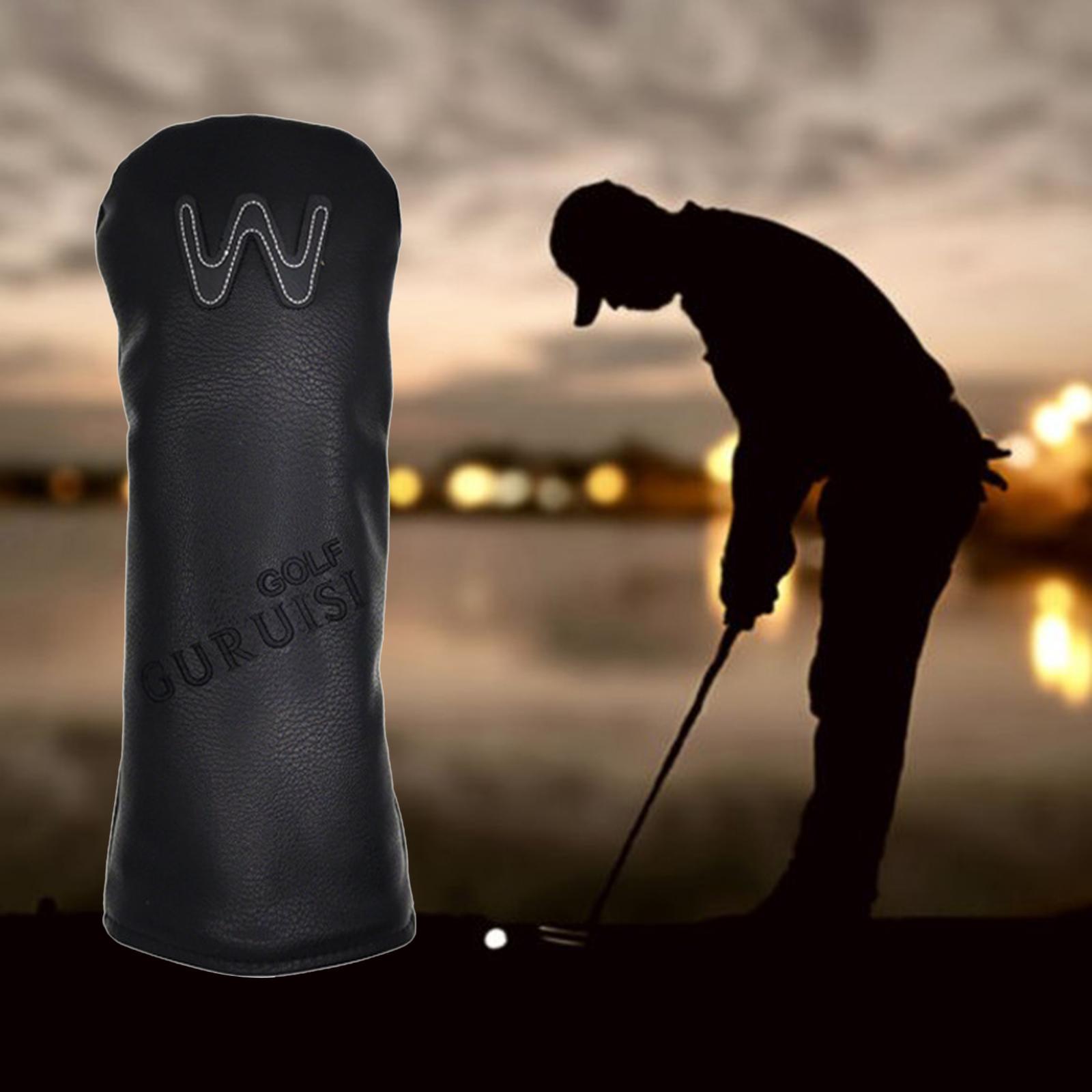 2x Golf Covers for Golf Clubs Leather 3 5 UT Putter Sleeve Design Golf Club Driver Headcover Set with Numbered for UT/Hybrid/ Wood