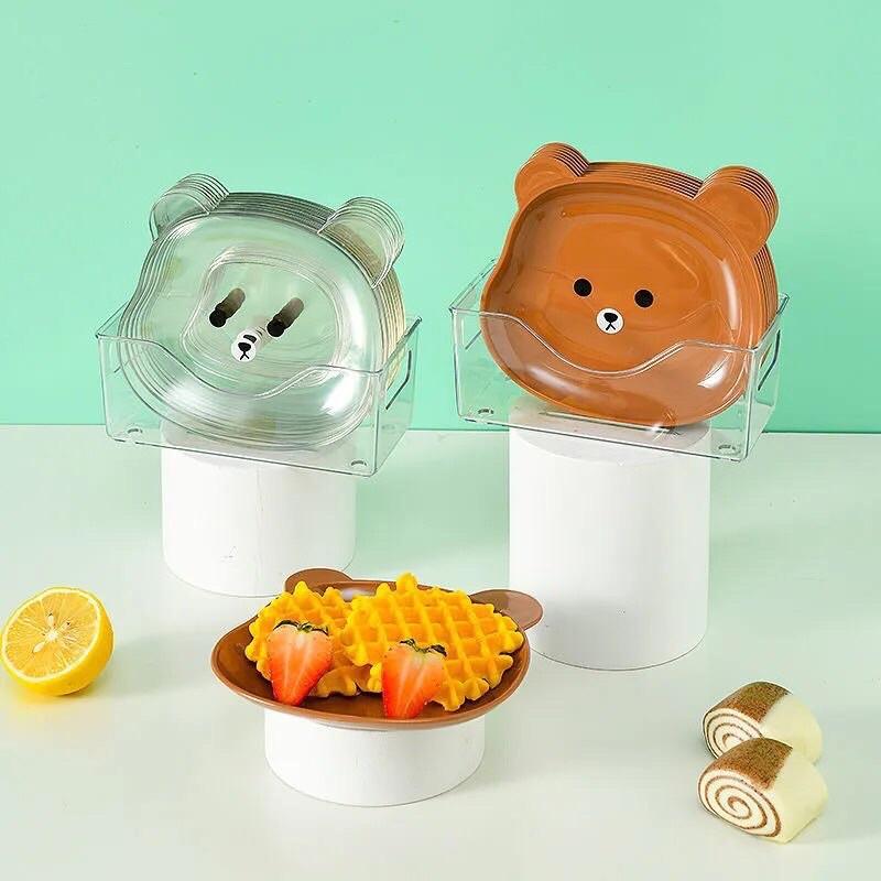 Sét 8 đĩa nhựa kèm khay đựng