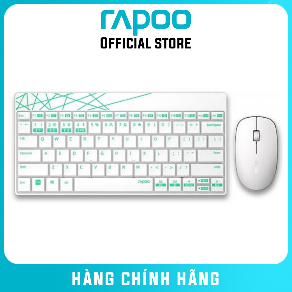 Bộ phím chuột không dây Rapoo 8000M - Hàng Chính Hãng