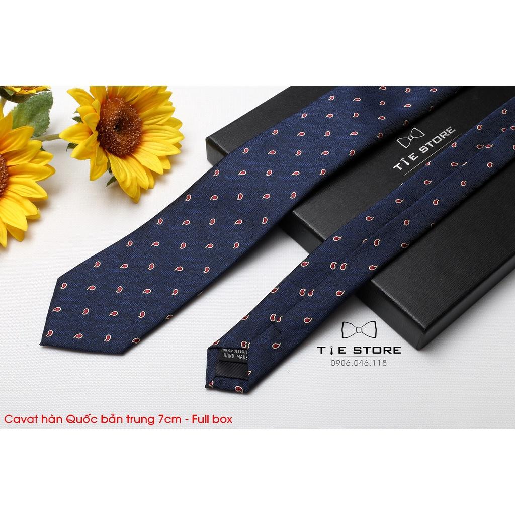 Cà Vạt Hàn Quốc bản trung 7cm Cao cấp kèm hộp - nhiều mẫu