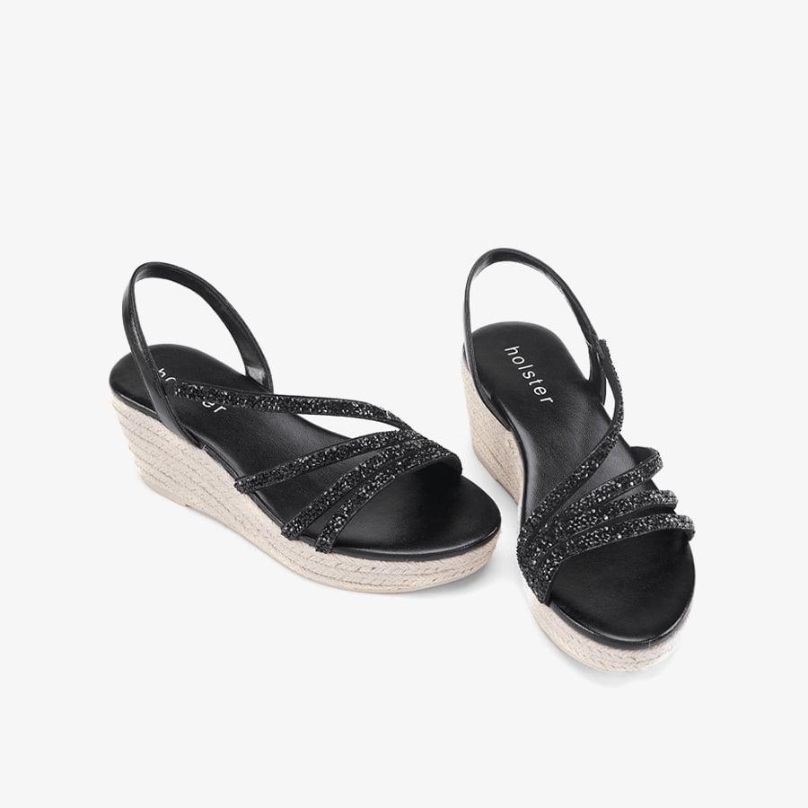 Giày Đế Xuồng Nữ HOLSTER Party Espadrille  Black