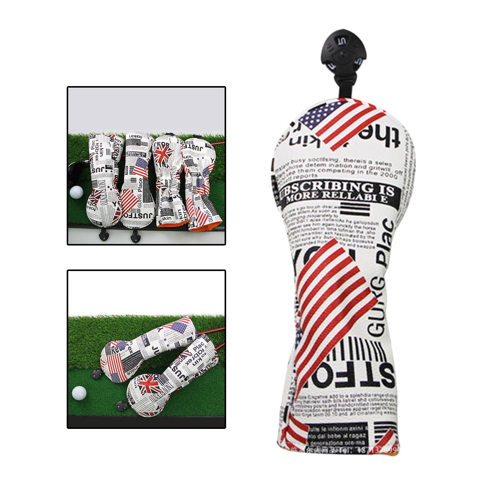 2x Durable PU Golf wood top Cover Golf Club Headcover for Travel Golf Club