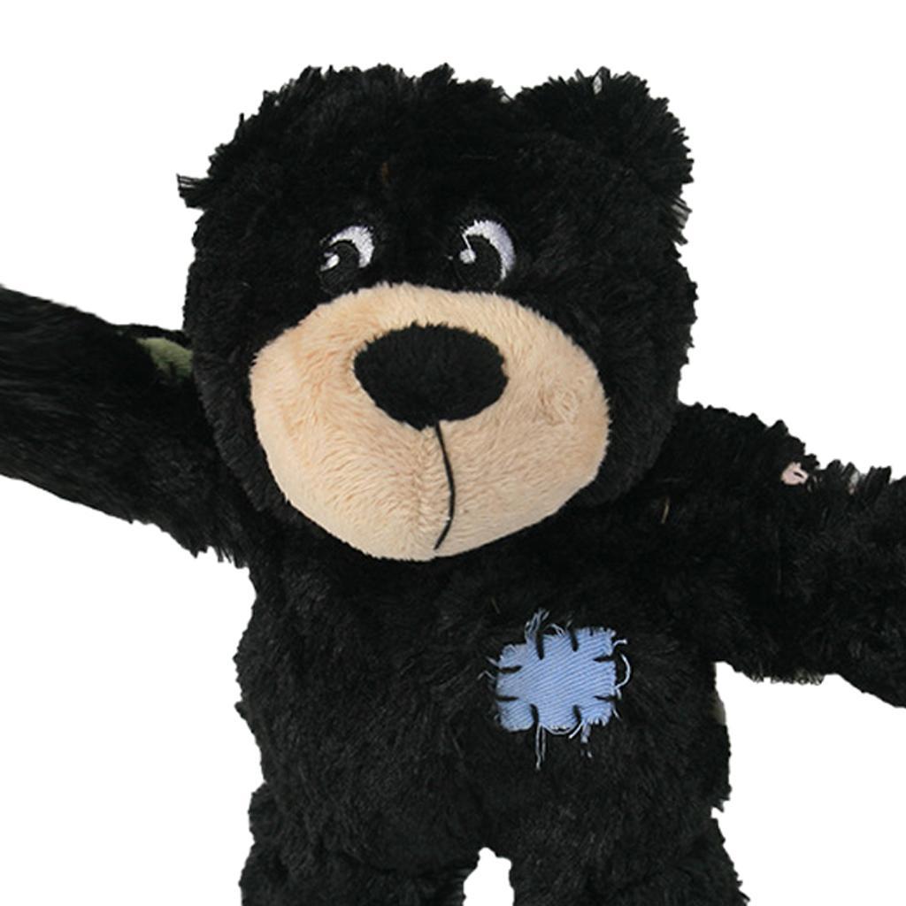 Cute Bear Design Dog Chew Squeaky Plush Toy Pet Bite Resistance Toy Black