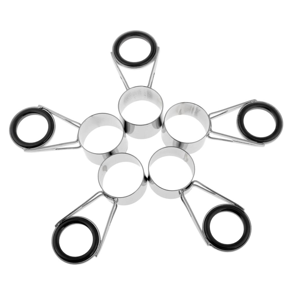 5pcs Stainless Steel Fishing Rod Guides Rod Repair Kit DIY Eye Rings