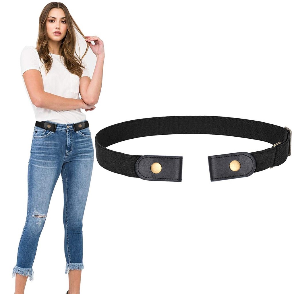 Dây Đai Half Belt Thắt Lưng Nịt Quần Thun Chun Cúc Bấm Co Giãn Không Khoá