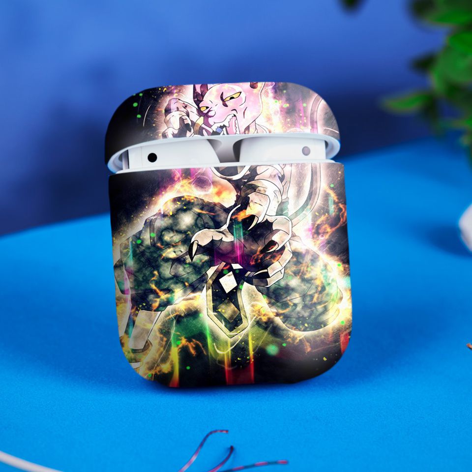 Miếng dán skin chống bẩn cho tai nghe AirPods in hình Dragon Ball - Beerus 2 - 7vnr43 (bản không dây 1 và 2)