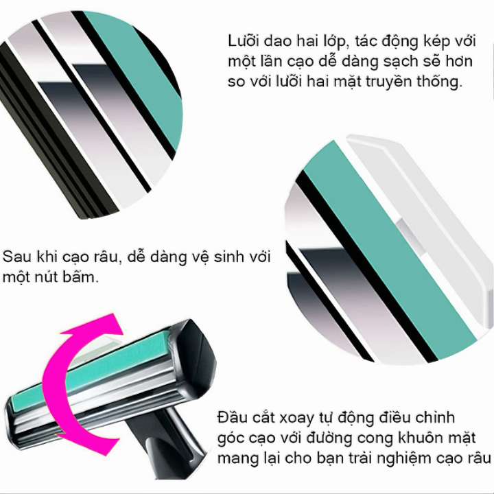 Dao cạo râu KG6S  gồm 36 lưỡi tặng kèm 1 dao cạo + 1 tuýp kem cạo râu cao cấp - Hàng chính hãng