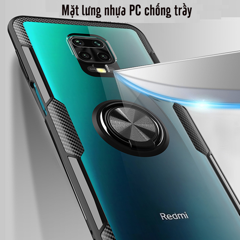 Ốp lưng cho Xiaomi Redmi 9 Trong Suốt Chống Sốc iRing Viền Màu