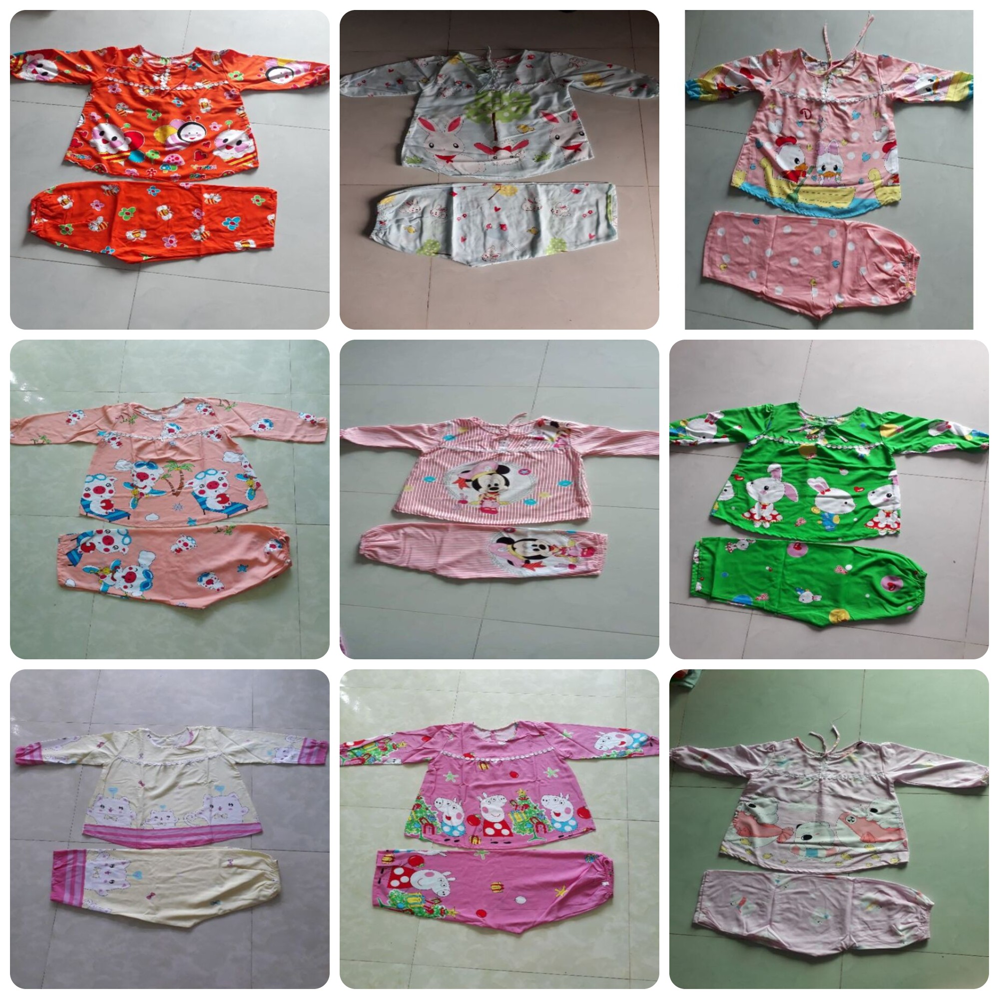 Bộ Tone quần dài tay dài cho bé 5-16kg