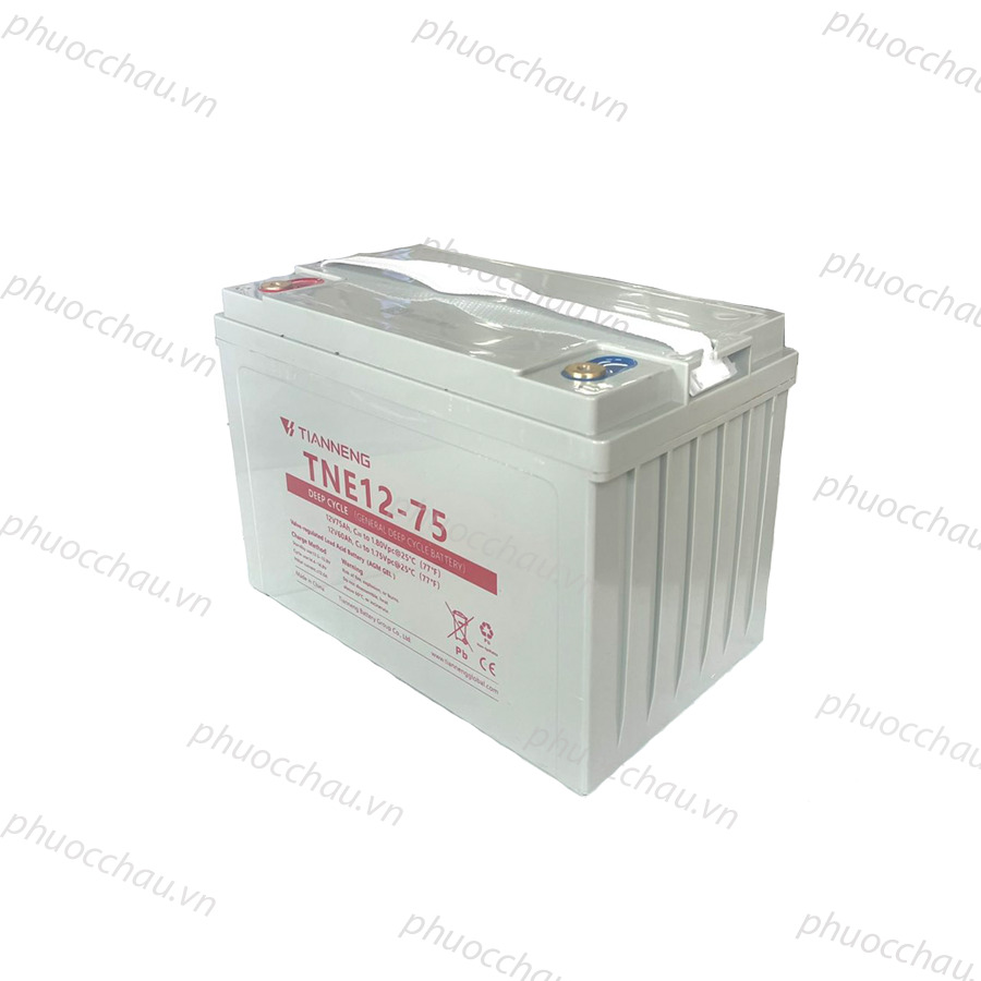 Ắc Quy Thiên Năng Tianneng TNE12-75 , ắc quy dùng cho xe điện, xe golf, xe chà sàn