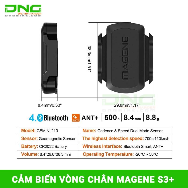 Cảm biến vòng chân Cadence/Speed MAGENE S3+, chống nước chống bụi IP66