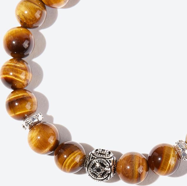 Vòng tay đá mắt hổ phối đồng tiền Ngọc Quý Gemstones