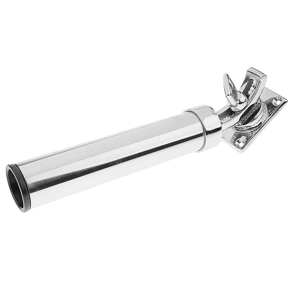 Stainless Steel Deck-Mount Adjustable Removable Fishing Rod Holder for Boats