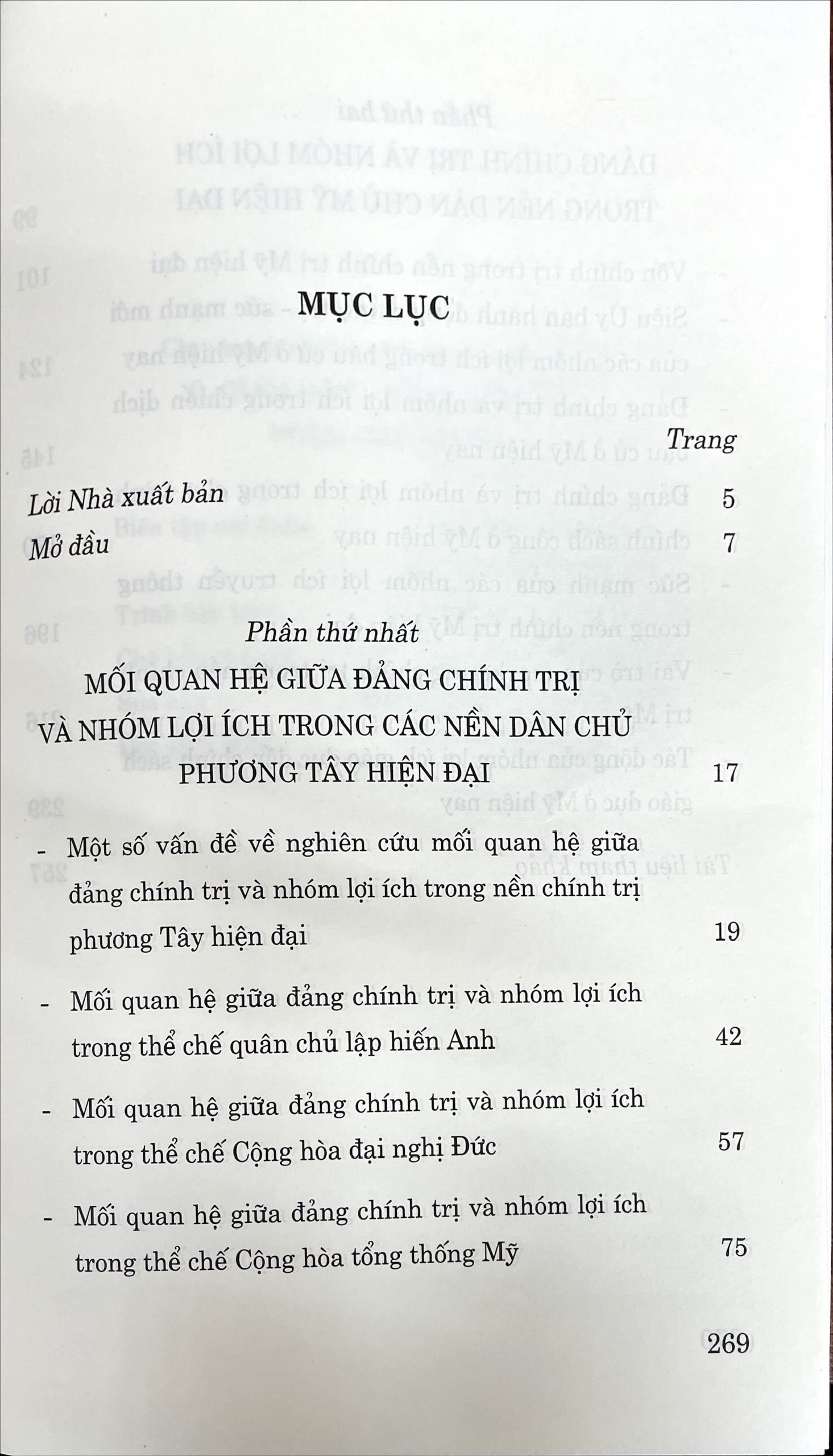 Đảng chính trị và nhóm lợi ích trong các nền dân chủ phương Tây hiện đại
