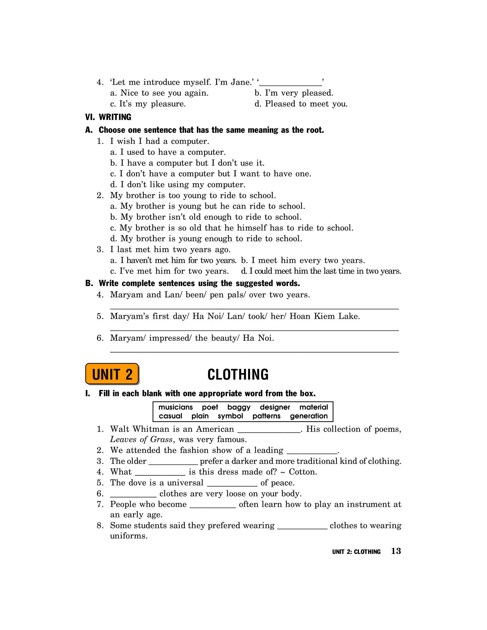 Sách Bài Tập Tiếng Anh 9 - Không Đáp Án (Tái Bản 2020)