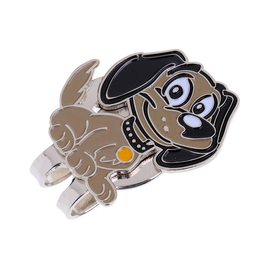 2xPortable Alloy Golf Ball Marker with Magnetic Golf Hat Clip Dog