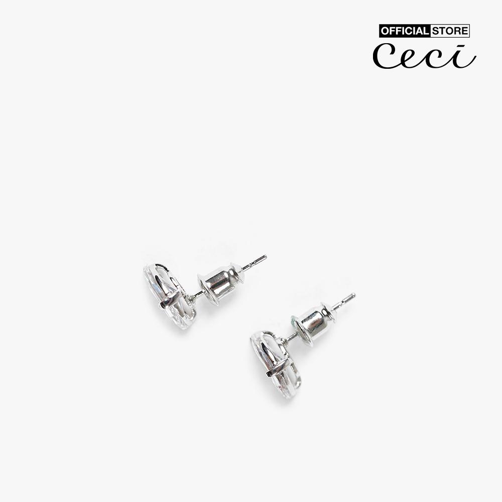 CECI - Khuyên tai nữ xỏ lỗ đính đá bán nguyệt lấp lánh CC1-09000140