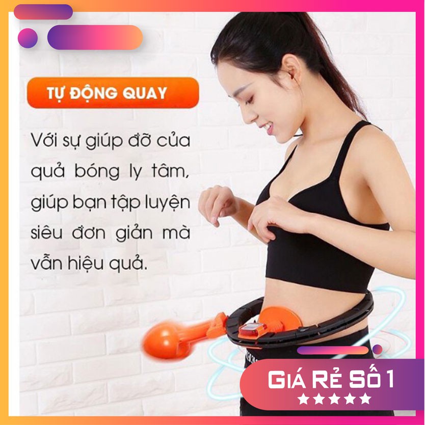 Vòng lắc eo HULA HOOP quả cát thông minh, Vòng lắc eo tự đếm đốt mỡ siêu nhanh