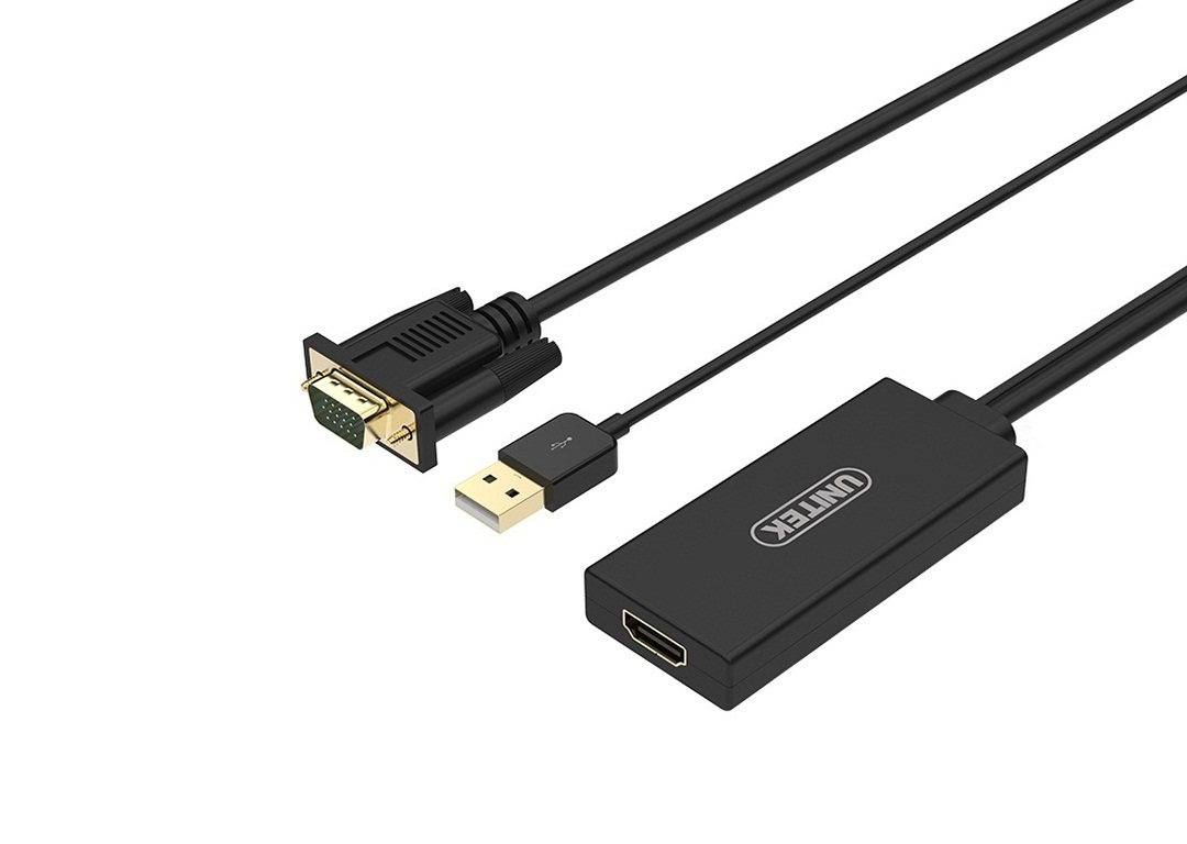 Cáp chuyển VGA sang HDMI có âm thanh Unitek Y-8711 Hàng chính hãng