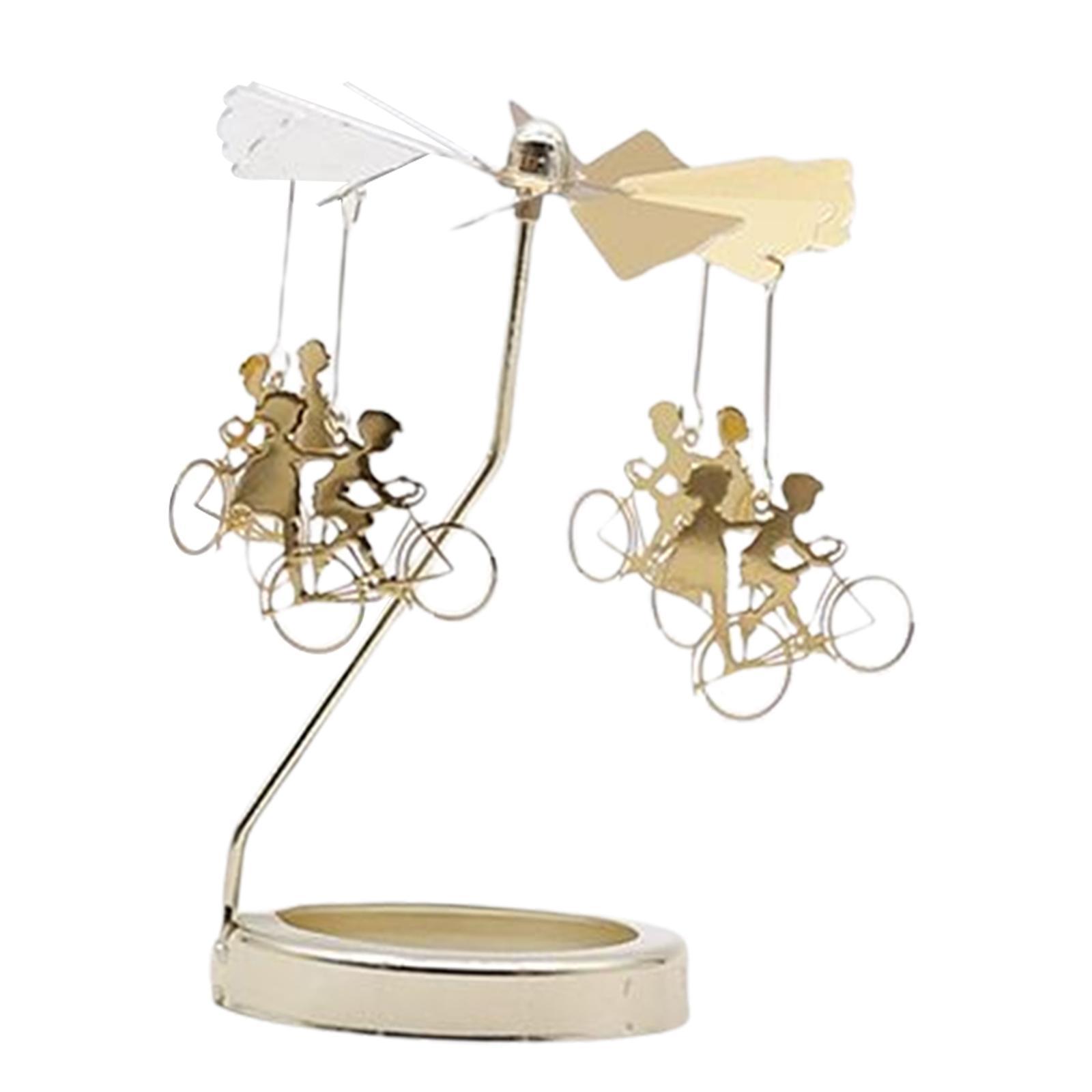 2x Rotating Candlestick Metal Rotating Tea Light Candle Holder for Party