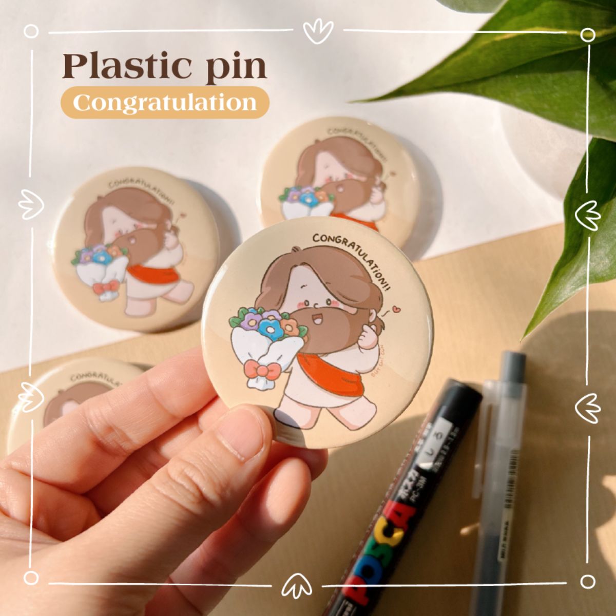 Huy hiệu CHÚA GIÊSU Chibi size lớn