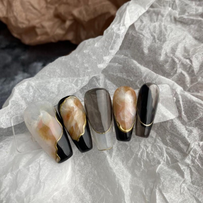 Gel metal kim loại vẽ nổi 3D trang trí nail 2 màu nhật bản cao cấp 1125