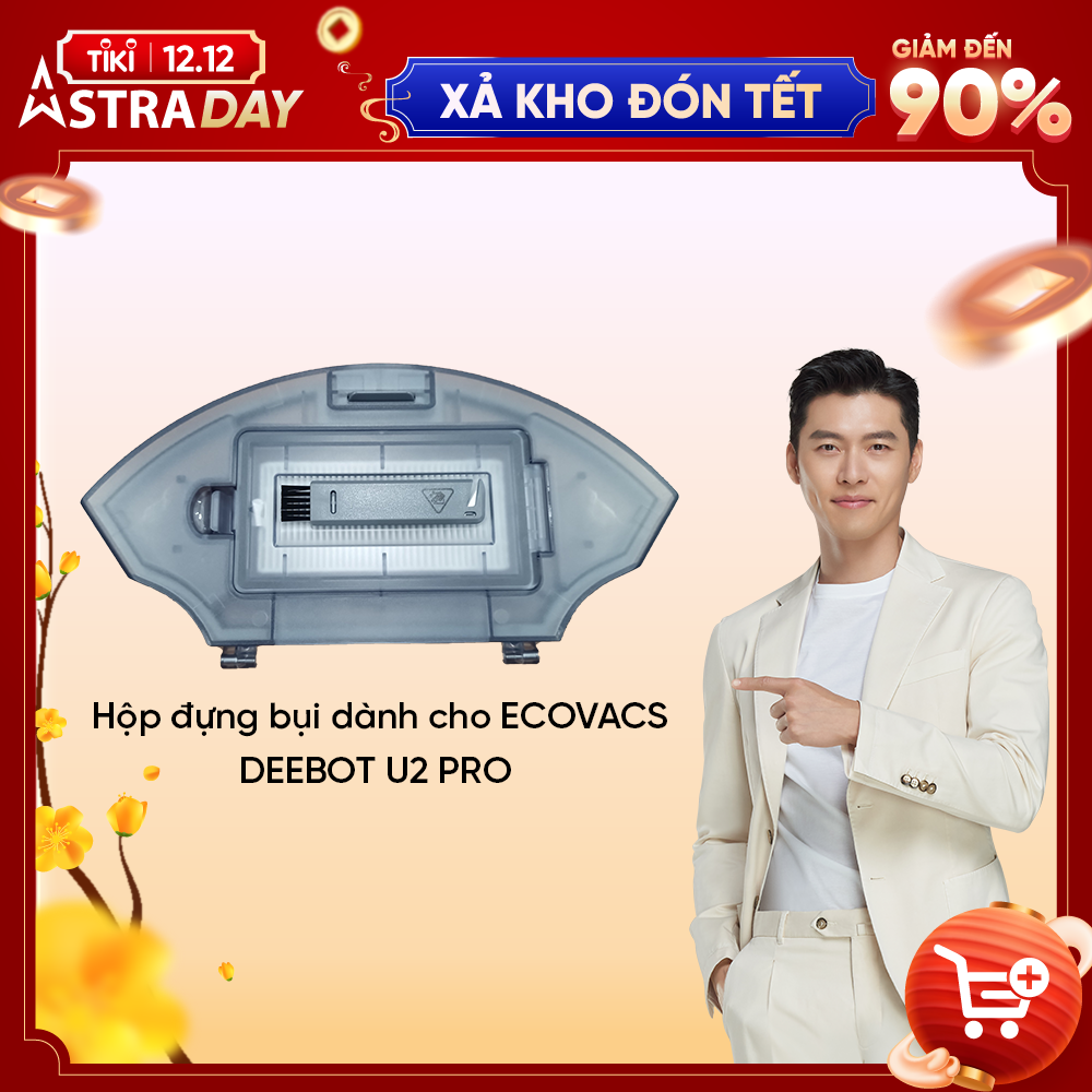 Hộp Đựng Bụi Dành Cho Robot Hút Bụi Lau Nhà Ecovacs Deebot U2 Pro - Hàng Chính Hãng