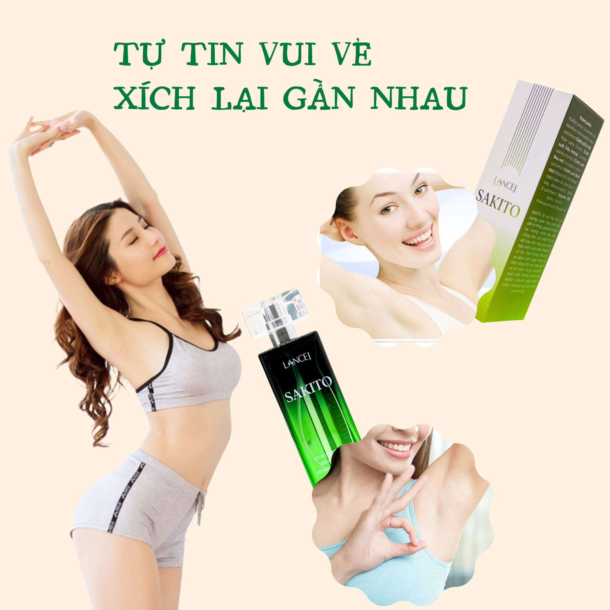 Xịt Khử Mùi Hôi Nách SAKITO LANCEJ - Khử Mùi Hôi Nách, Hôi Chân, Thâm Nách, Ra Mồ Hôi Nách - Thành Phần Từ Thiên Nhiên | Dung Tích 50ml - HÀNG CHÍNH HÃNG