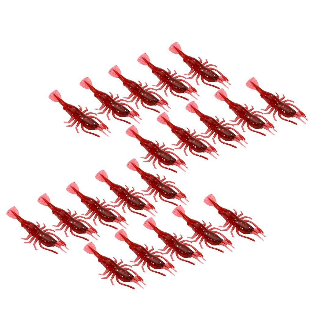 20pcs Soft Worm Lure Shrimp Fishing Bait Minnow Bait Bionic Lobster Lure Saltwater Freshwater Fishing