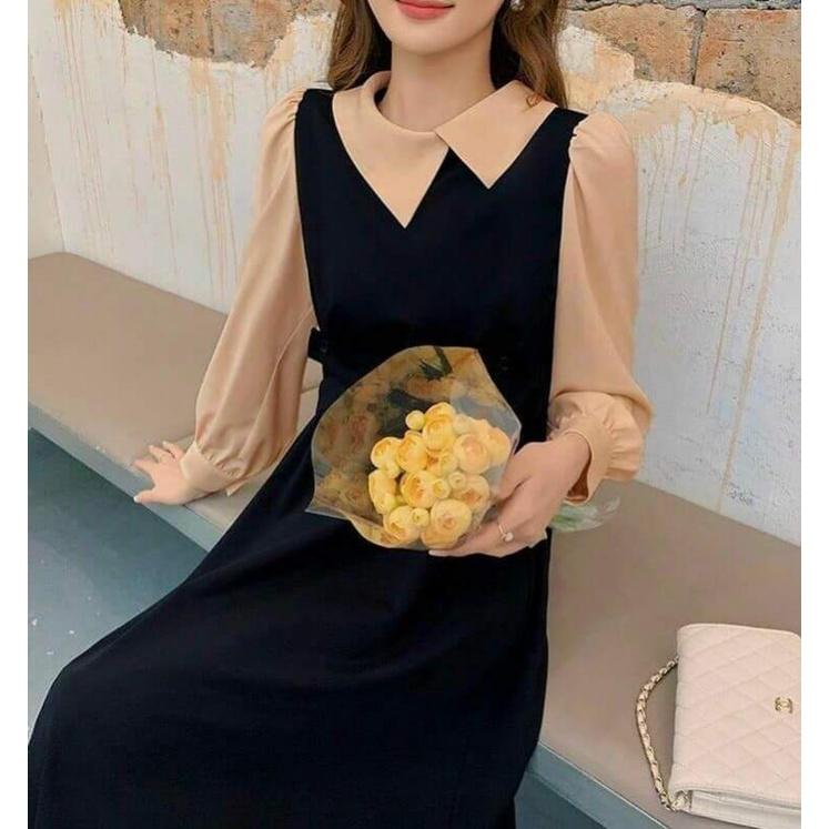 ĐẦM XOÈ PHỐI MÀU CỔ CÁCH ĐIỆU