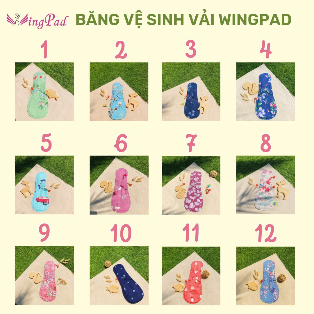 Combo 2 miếng băng vệ sinh vải Super night 35cm WingPad - Giao mẫu ngẫu nhiên