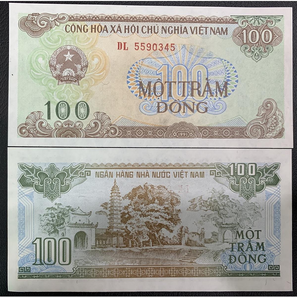 Tờ 100 đồng 1991 chùa Phổ Minh, tờ 100 đồng con huyền thoại, chất lượng mới mới đẹp, sưu tầm