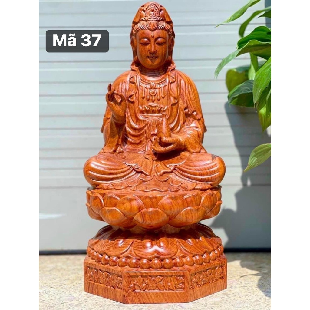 Tượng gỗ mẹ Quan Âm gỗ hương cao 30 cm