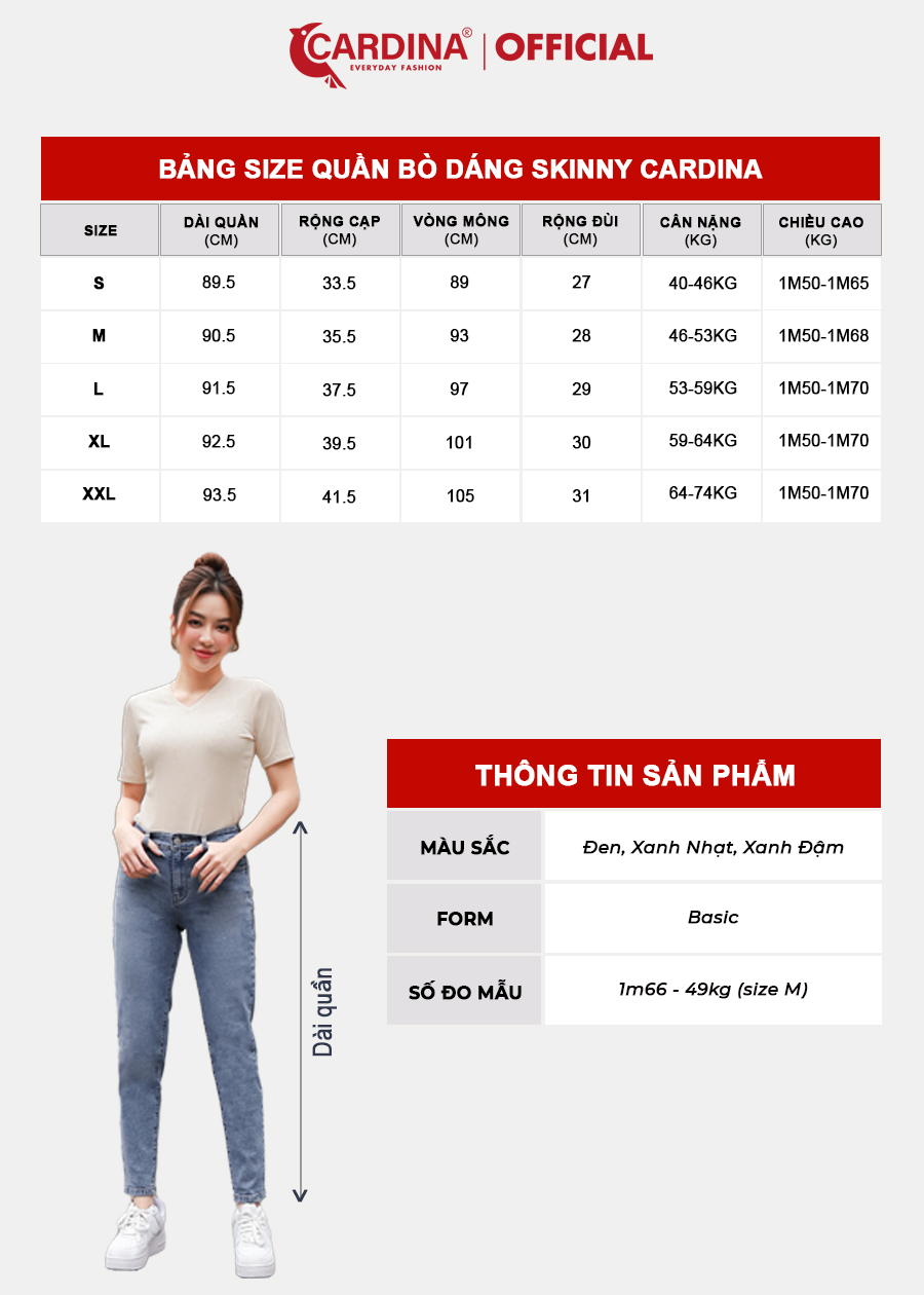 Quần Jeans Nữ  Cao Cấp Dáng Skinny Cài Khuy Có Khóa Kéo 2QF16 (Không Kèm Áo)