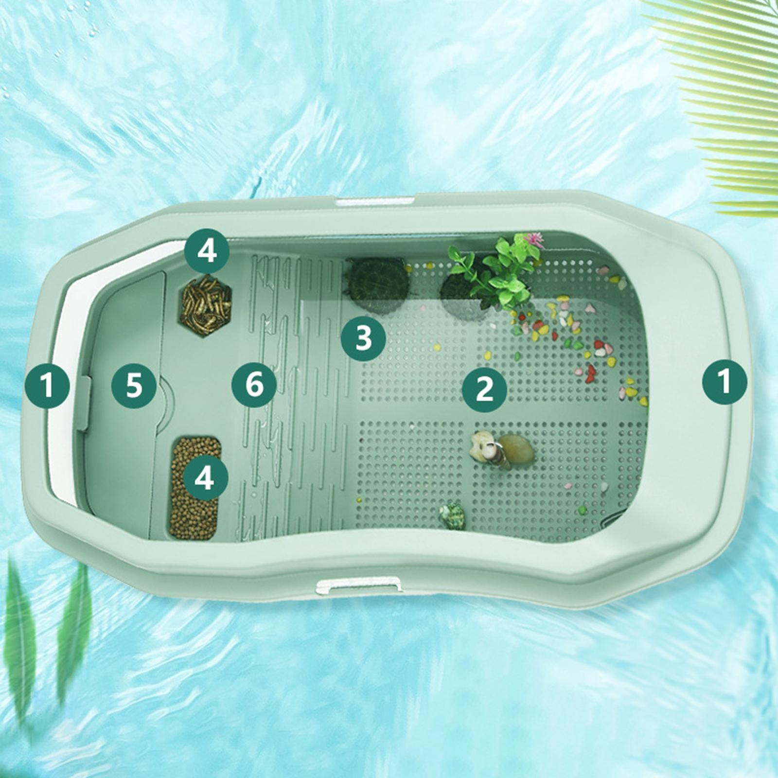 Turtle Aquarium Tortoise Terrarium with Platform Big Space Case Reptile Tank